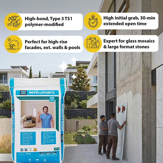 MYK Laticrete 335 Super Flex Tile & Stone Adhesive, White, 20 Kg Bag - Image 2