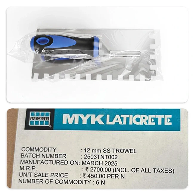 MYK Laticrete Notch Trowel (Notch Size 7mm)