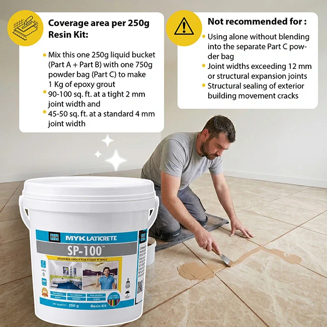 MYK Laticrete SP-100 Epoxy Tile Grout, Resin + Hardener Bucket (Part A & Part B) - Image 3