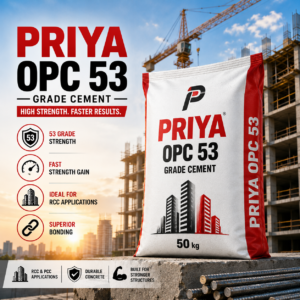 Priya OPC 53 Grade Cement, 50 Kg Bag