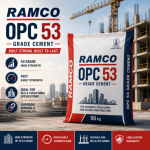 Ramco Cement OPC 53 Grade, 50 Kg Bag