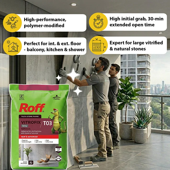 Roff T03 VFA Tile Adhesive, Grey, 20 Kg Bag - Image 2
