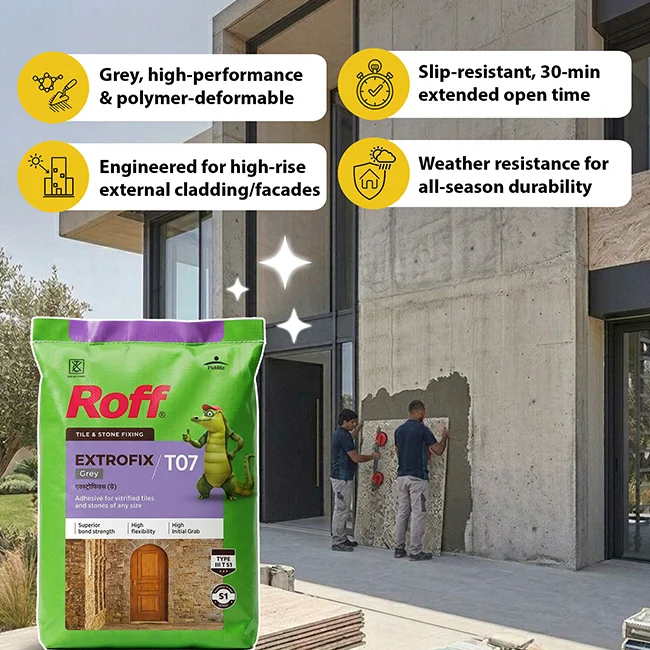 Roff T07 Extrofix Tile Adhesive, Grey, 20 Kg Bag - Image 2