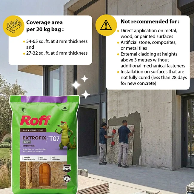 Roff T07 Extrofix Tile Adhesive, Grey, 20 Kg Bag - Image 3
