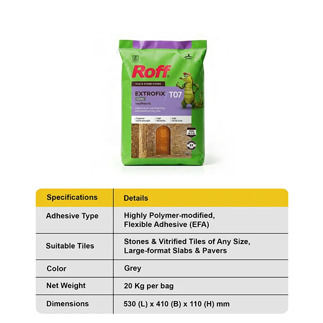 Roff T07 Extrofix Tile Adhesive, Grey, 20 Kg Bag - Image 5