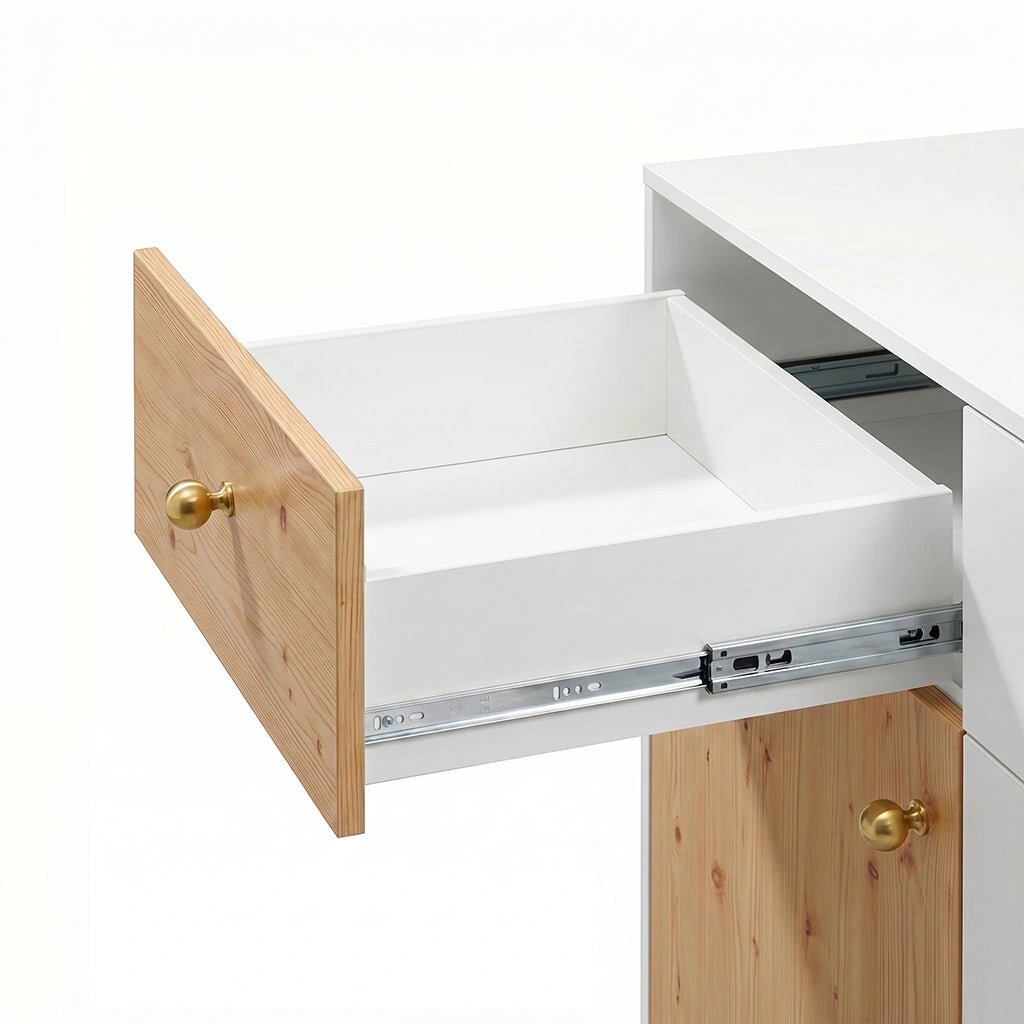 Ebco Sleek Telescopic Drawer Channel, Soft Close, 35 Kg Capacity, Zinc