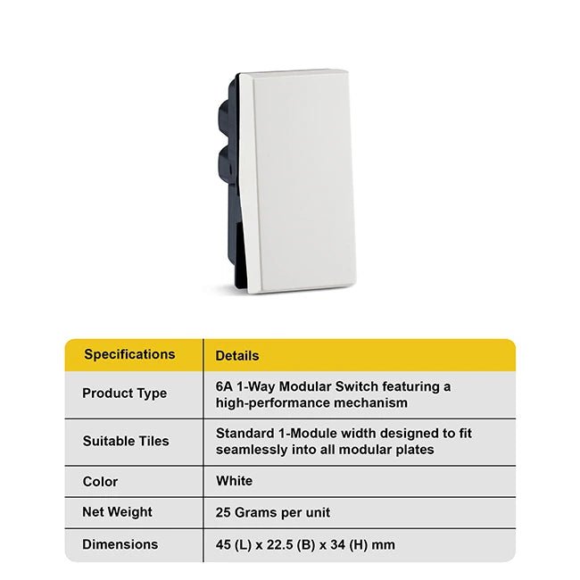 Legrand Myrius NextGen Switch, 6A, 1 Module - Image 4