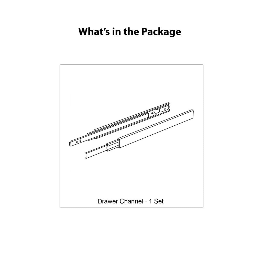 Ebco Sleek Telescopic Drawer Channel, Soft Close, 35 Kg Capacity, Zinc - Image 4