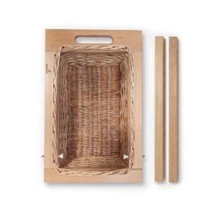 Hettich Wicker Basket with 19mm wide Beech Runners, 500mm Depth