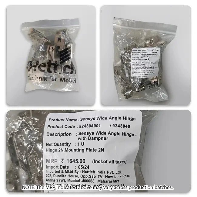 Hettich Sensys 8657i Corner 165? Zero Protrusion Soft Close Hinges, 0 Crank, 1 Set (2 Nos) - Image 3