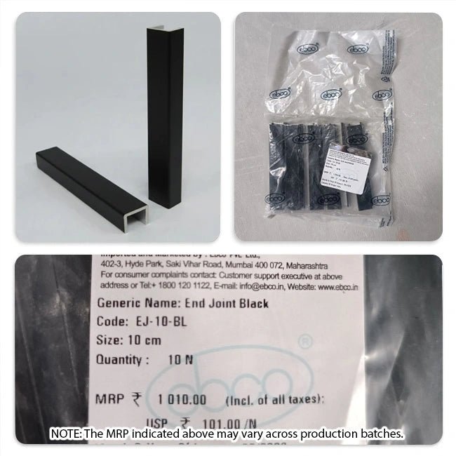 Ebco PVC Skirting Joints, 100mm, Black (Pack of 1 No.) - Image 6