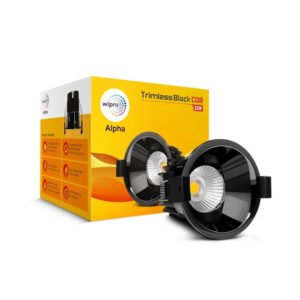 Wipro Alpha Trimless Black COB LED Spotlight (2 Years Warranty)