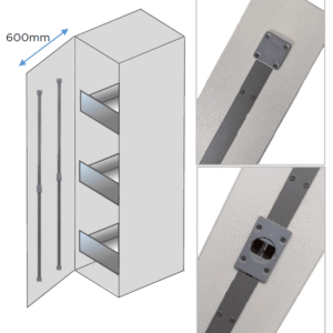 Ebco Door Stiffener HD, 1000mm - 2700mm H Doors, Grey