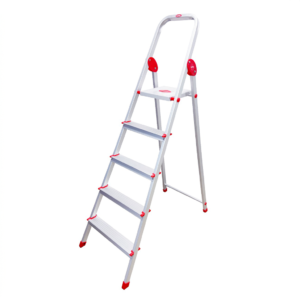 Bathla Arize 5-Step Foldable Aluminium Ladder, 3.6 feet (110 cm)