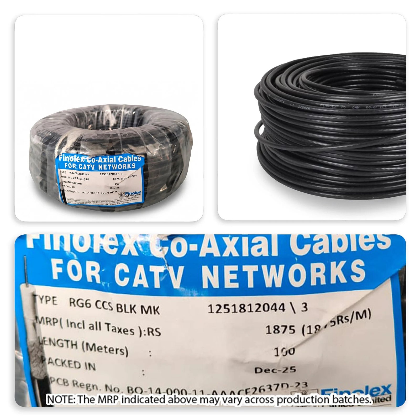 Finolex RG-6 CCS Axial Cable, 100m - Image 2